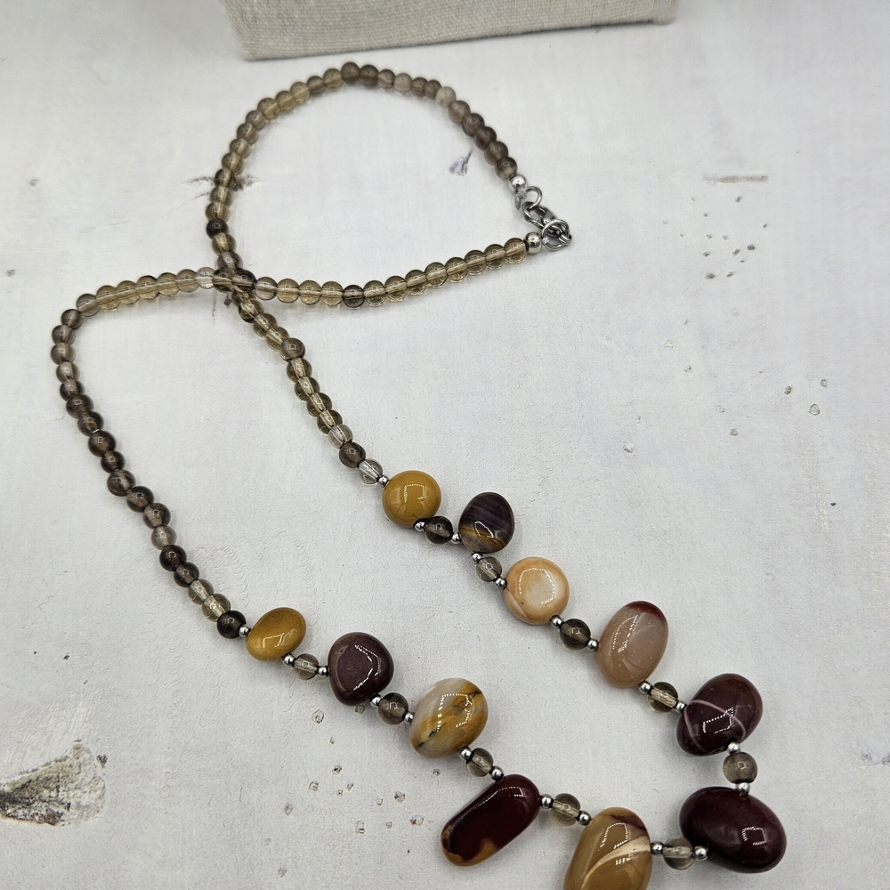 Mookite & Brazilian Smoky Quartz Beaded Necklace